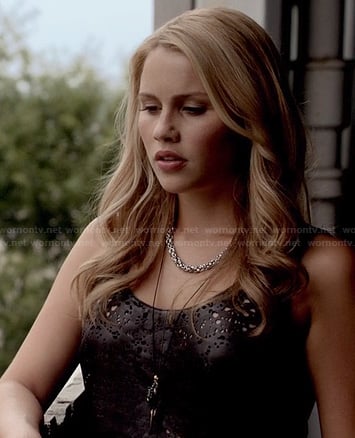 Rebekah's grey distressed tank top on The Originals