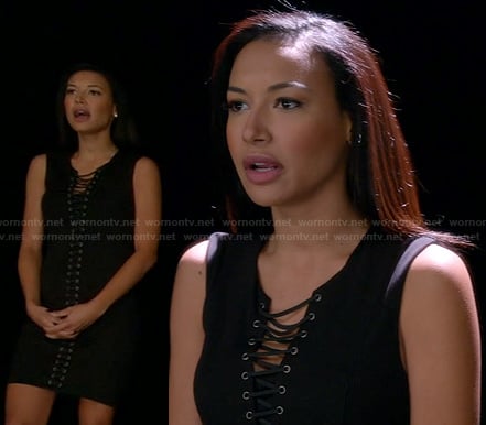 Santana's black lace up dress on Glee
