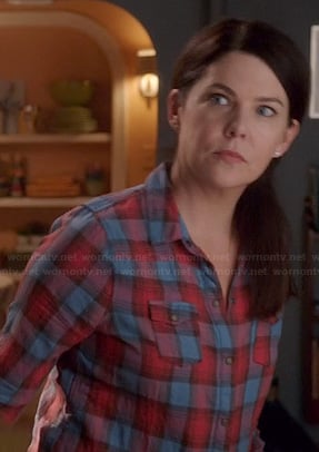 Sarah's blue and red plaid shirt on Parenthood