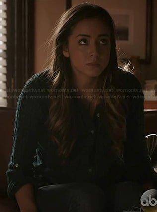 Skye's green gingham check shirt on Agents of SHIELD