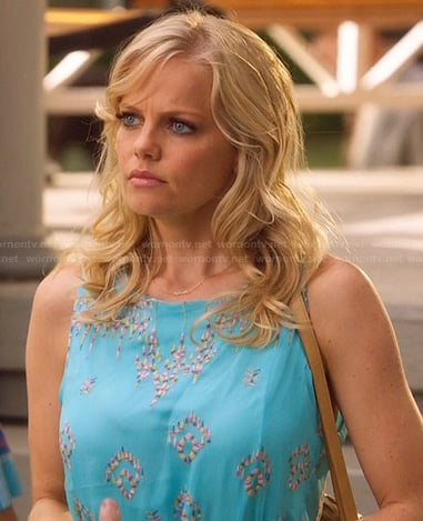 Tansy's turquoise blue embroidered dress on Hart of Dixie