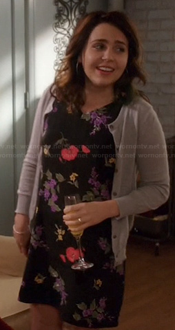 Amber's black floral dress on Parenthood