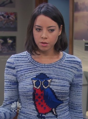 April's owl sweater on Parks and Recreation