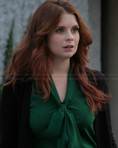 Ariel's green neck tie blouse on Once Upon a Time