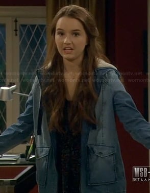 Eve's denim hooded jacket on Last Man Standing