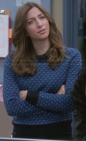Gina's blue dot print sweater on Brooklyn Nine-Nine