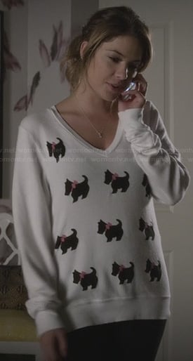 Hanna's dog print sweater on Ravenswood