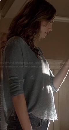 Hayley's blue frayed top on The Originals