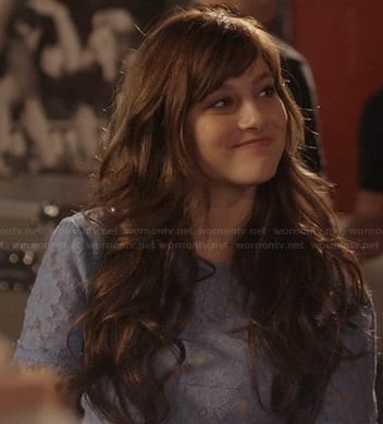 Layla's blue lace peplum top on Nashville