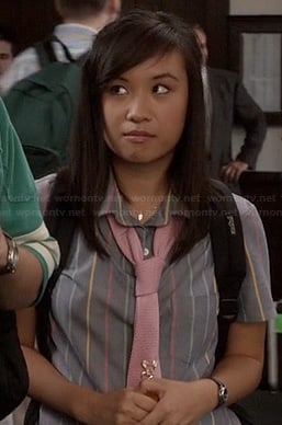 Mouse's grey vertical striped shirt on The Carrie Diaries