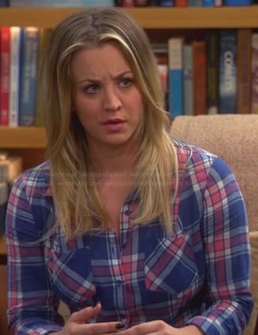 Penny's blue and red plaid shirt on The Big Bang Theory