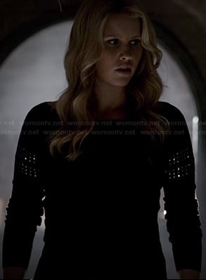 Rebekah's black rhinestone studded sweater on The Originals