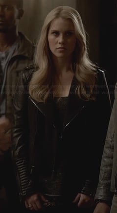Rebekah's black leather jacket on The Originals