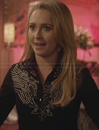 Juliette's black studded western shirt on Nashville