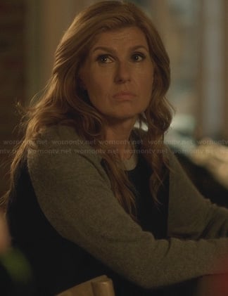 Rayna's blue and grey contrast sleeve sweater on Nashville