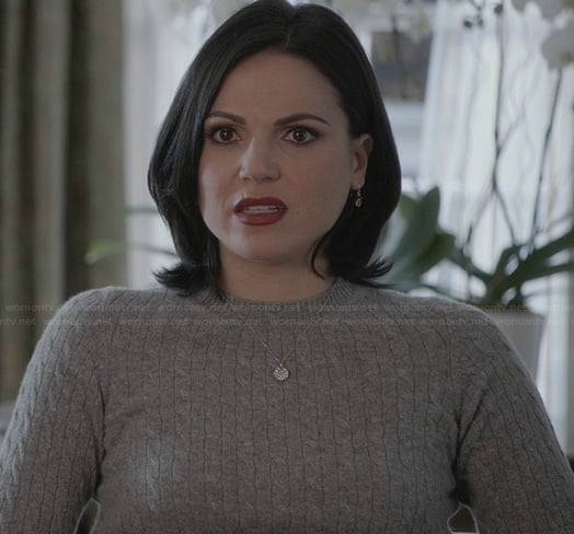 Regina's grey cable knit sweater on Once Upon a Time
