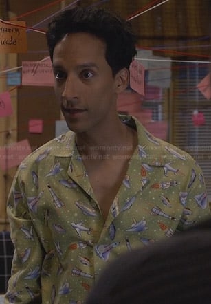 Abed's green spaceship pajamas on Community