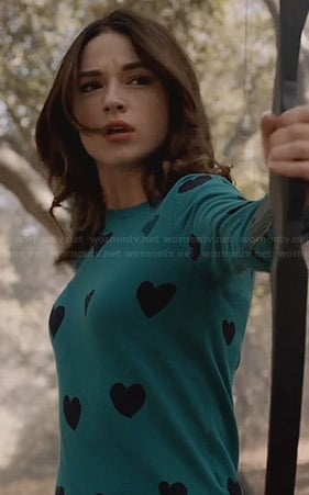 Allison's teal green heart sweater on Teen Wolf