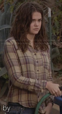 Callie's yellow and purple plaid shirt on The Fosters
