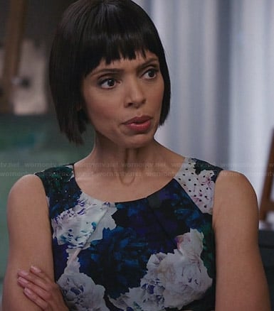 Camille's floral peplum top on Bones