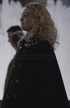 Carrie's black embellished cape on The Carrie Diaries