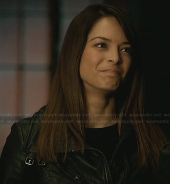 Cat's leather jacket with double buckle collar on Beauty and the Beast
