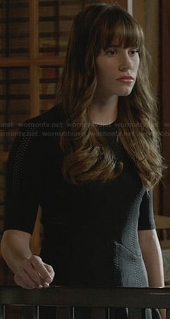 Charlotte's black half-sleeve fit and flare dress on Revenge
