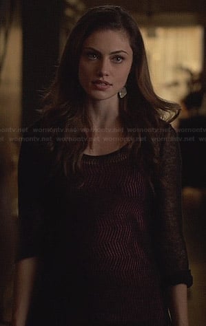 Hayley's sheer black long sleeve top on The Originals