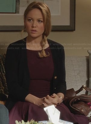 Julia's black cardigan with gold buttons on Parenthood