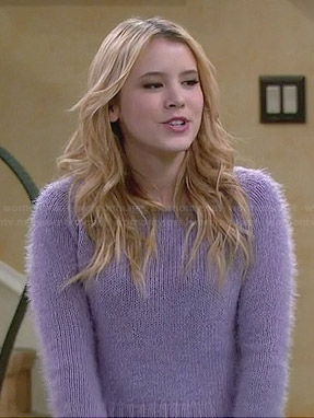 Lennox's purple fluffy sweater on Melissa and Joey