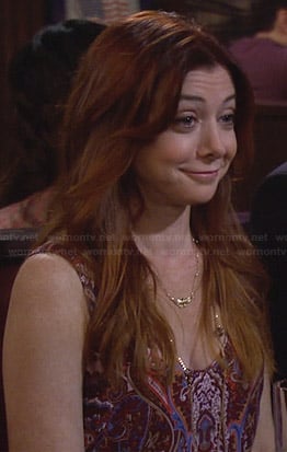 Lily's purple paisley printed tank top on How I Met Your Mother