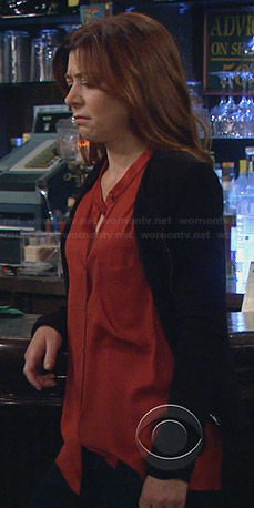 Lily's orange button front blouse on How I Met Your Mother