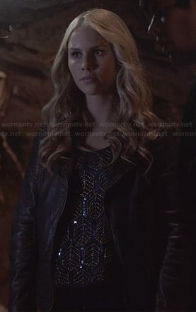 Rebekah's beaded leaf top on The Originals