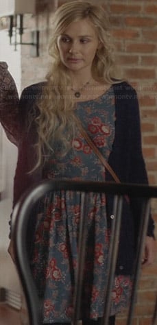 Scarlett's blue and red floral dress on Nashville