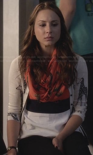 Spencer's giraffe cardigan on Pretty Little Liars