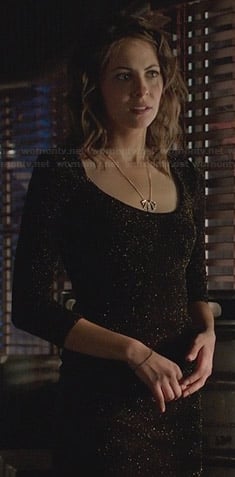 Thea's black glittery mini dress on Arrow