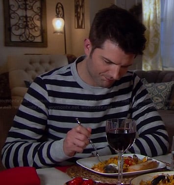 Ben's navy and grey striped sweater on Parks and Recreation