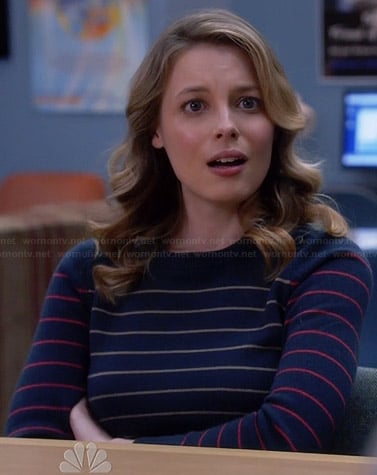 Britta's navy striped sweater on Community