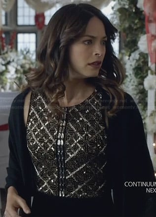 Cat's bead embellished dress on Beauty and the Beast