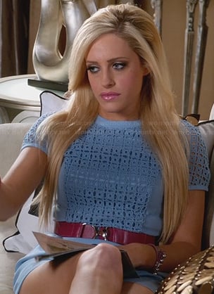 Dalia's blue eyelet detail romper on Suburgatory