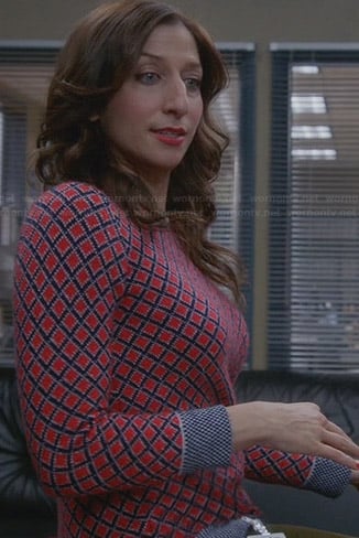 Gina's red check sweater on Brooklyn Nine-Nine