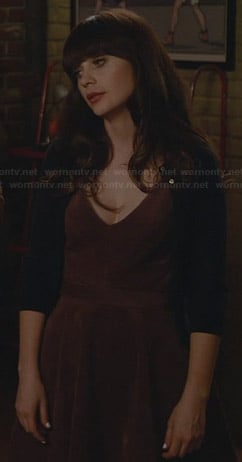 Jess's purple v-neck dress on New Girl