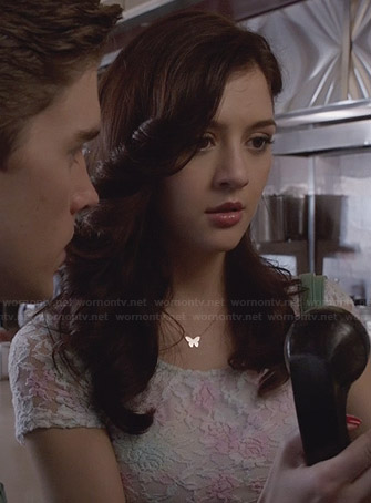Maggie's white lace top on The Carrie Diaries