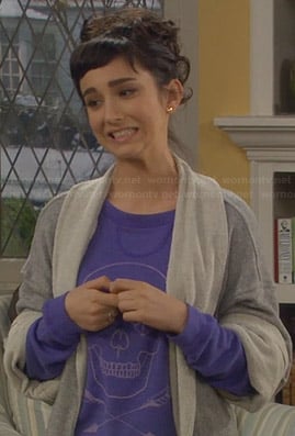 Mandy's purple skull sweatshirt on Last Man Standing