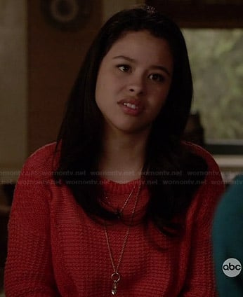 Mariana's red cropped sweater on The Fosters