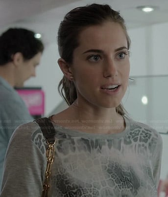 Marnie's grey leopard print long sleeve top on Girls