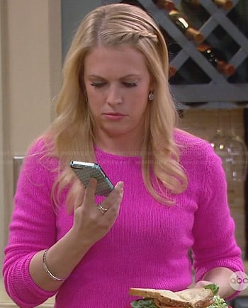 Mel's hot pink sweater on Melissa and Joey