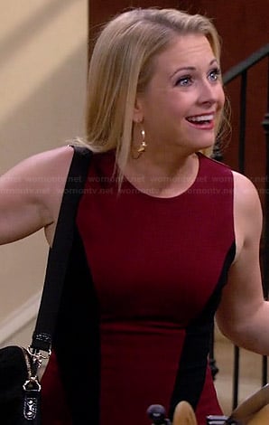 Mel's red and black side panel dress on Melissa and Joey