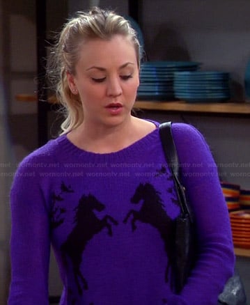 Penny's purple horse sweater on The Big Bang Theory