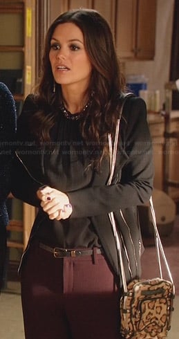 Zoe's black jacket and beaded neck top on Hart of Dixie